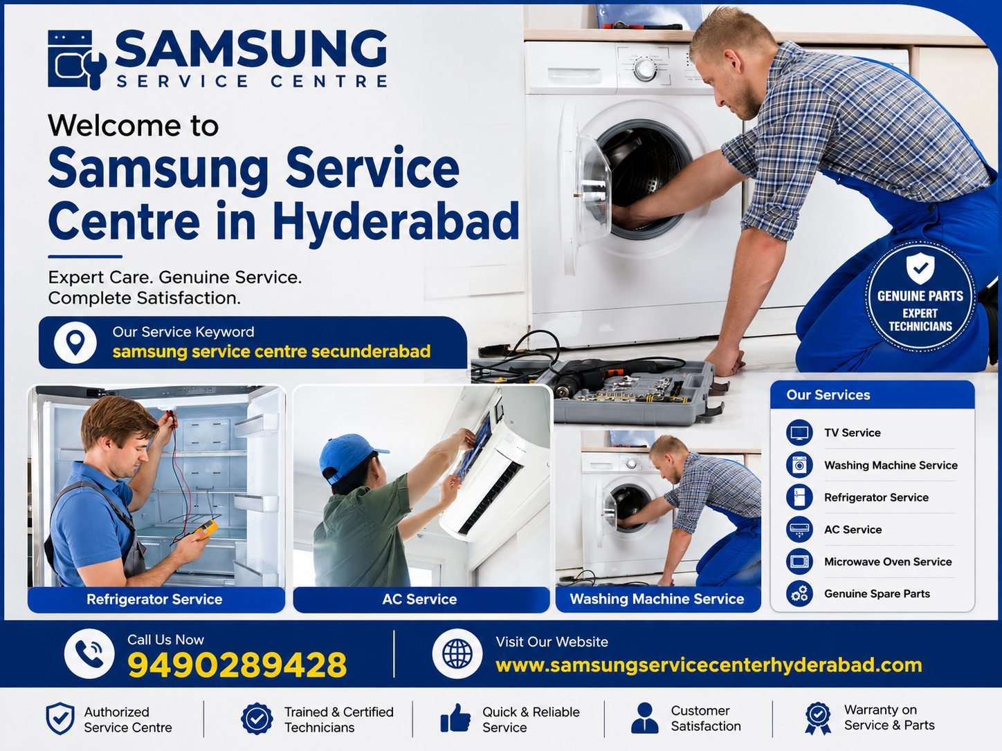Samsung washing machine technician repairing washer